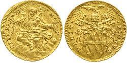 1 Zecchino 教皇国 (754 - 1870) 金 Pope Clement XII (1652 - 1740)