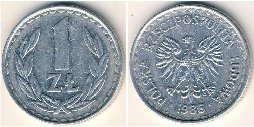 1 Zloty Repubblica Popolare di Polonia (1952-1990) Alluminio 