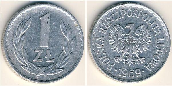 1 Zloty Repubblica Popolare di Polonia (1952-1990) Alluminio 
