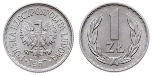 1 Zloty Volksrepublik Polen (1952-1990) Aluminium 