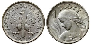 1 Zloty Deuxième République de Pologne (1918 - 1939) Argent 