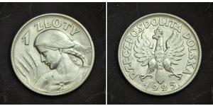 1 Zloty Deuxième République de Pologne (1918 - 1939) Argent 