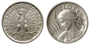 1 Zloty Deuxième République de Pologne (1918 - 1939) Argent 