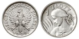 1 Zloty Deuxième République de Pologne (1918 - 1939) Argent 