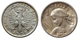 1 Zloty Deuxième République de Pologne (1918 - 1939) Argent 