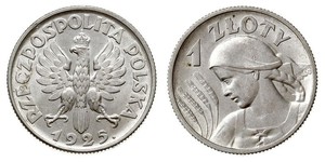 1 Zloty Deuxième République de Pologne (1918 - 1939) Argent 