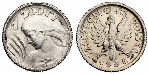 1 Zloty Deuxième République de Pologne (1918 - 1939) Argent 