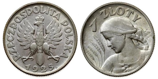 1 Zloty Deuxième République de Pologne (1918 - 1939) Argent 