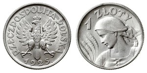 1 Zloty Seconda Repubblica Polacca (1918 - 1939) Argento 