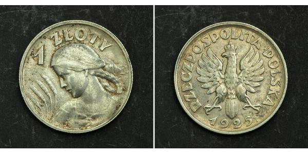 1 Zloty Seconda Repubblica Polacca (1918 - 1939) Argento 