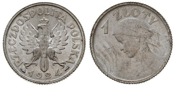 1 Zloty Seconda Repubblica Polacca (1918 - 1939) Argento 