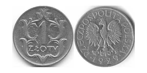 1 Zloty Second Polish Republic (1918 - 1939) Copper/Nickel 