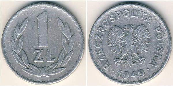 1 Zloty Polen Kupfer/Aluminium/Nickel 