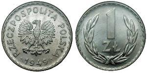 1 Zloty Volksrepublik Polen (1952-1990) Kupfer/Nickel 