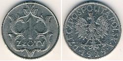 1 Zloty Segunda República Polaca (1918 - 1939) Níquel/Cobre 