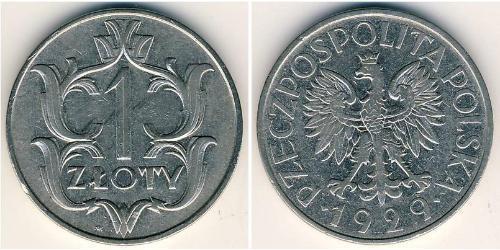 1 Zloty Segunda República Polaca (1918 - 1939) Níquel/Cobre 