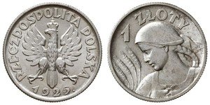 1 Zloty Segunda República Polaca (1918 - 1939) Plata 