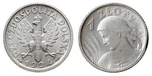 1 Zloty Segunda República Polaca (1918 - 1939) Plata 