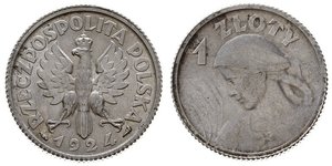 1 Zloty Segunda República Polaca (1918 - 1939) Plata 