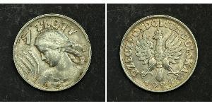 1 Zloty Segunda República Polaca (1918 - 1939) Plata 