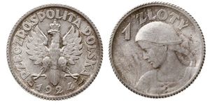 1 Zloty Segunda República Polaca (1918 - 1939) Plata 