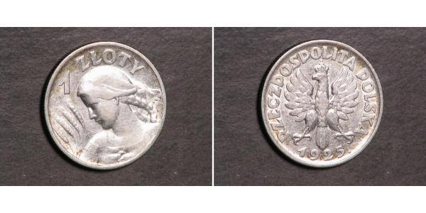 1 Zloty Segunda República Polaca (1918 - 1939) Plata 