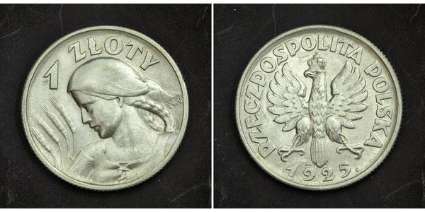 1 Zloty Segunda República Polaca (1918 - 1939) Plata 