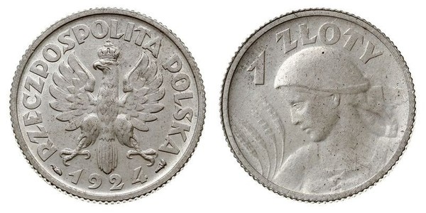 1 Zloty Segunda República Polaca (1918 - 1939) Plata 