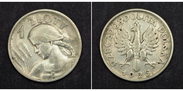 1 Zloty Segunda República Polaca (1918 - 1939) Plata 