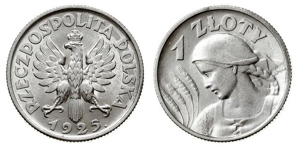 1 Zloty Segunda República Polaca (1918 - 1939) Plata 