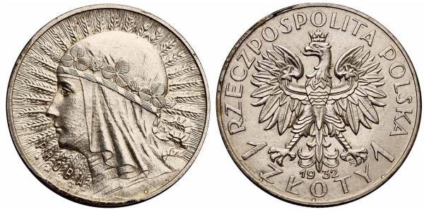 1 Zloty Segunda República Polaca (1918 - 1939) Plata 