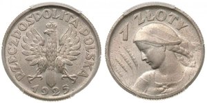 1 Zloty Zweite Polnische Republik (1918 - 1939) Silber 