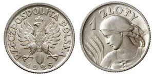 1 Zloty Zweite Polnische Republik (1918 - 1939) Silber 