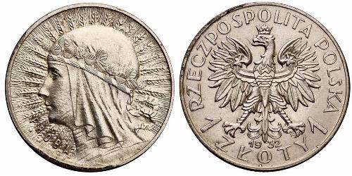 1 Zloty Second Polish Republic (1918 - 1939) Silver 