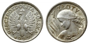 1 Zloty 波兰第二共和国 (1918 - 1939) 銀 