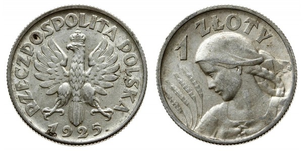 1 Zloty 波兰第二共和国 (1918 - 1939) 銀 