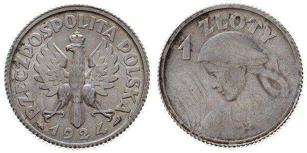 1 Zloty 波兰第二共和国 (1918 - 1939) 銀 