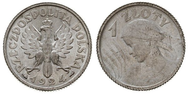 1 Zloty 波兰第二共和国 (1918 - 1939) 銀 