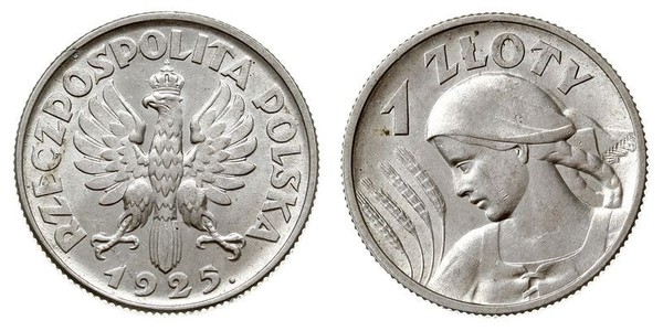 1 Zloty 波兰第二共和国 (1918 - 1939) 銀 