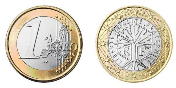 1 Євро French Fifth Republic (1958 - ) Біметал 
