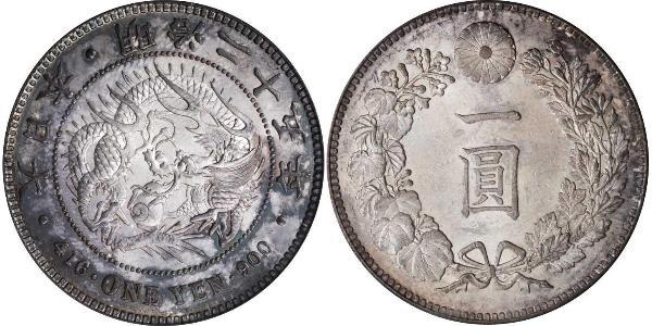 1 Ієна Японська імперія (1868-1947) Срібло Meiji the Great (1852 - 1912)