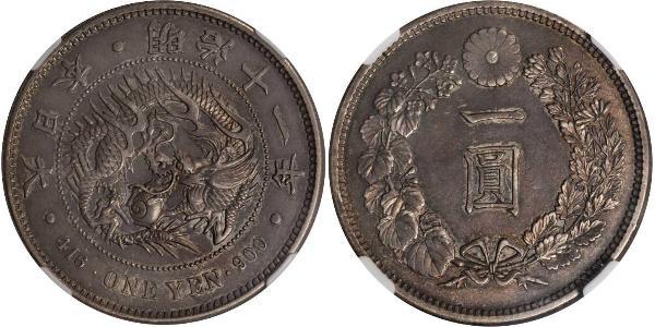1 Ієна Японська імперія (1868-1947) Срібло Meiji the Great (1852 - 1912)