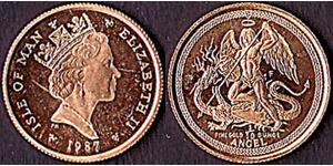 1 Ангел Острів Мен Золото Єлизавета II (1926-2022)