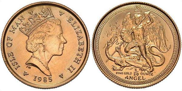 1 Ангел Острів Мен Золото Єлизавета II (1926-2022)