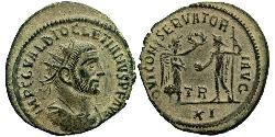 1 Антониниан Римская империя (27BC-395) Бронза Диоклетиан (244-311)