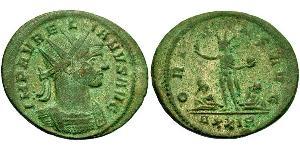 1 Антониниан Римская империя (27BC-395) Бронза Аврелиан (215-275)