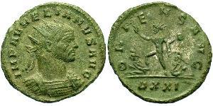 1 Антониниан Римская империя (27BC-395) Бронза Аврелиан (215-275)