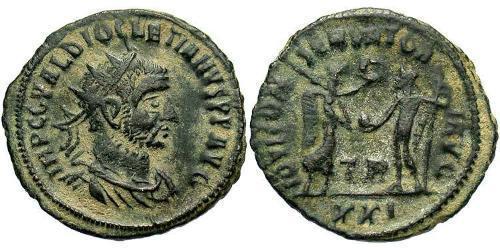 1 Антониниан Римская империя (27BC-395) Бронза Диоклетиан (244-311)