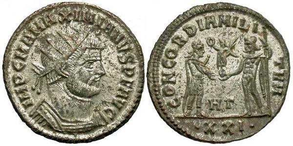 1 Антониниан Римская империя (27BC-395) Бронза Максимиан (250-310)