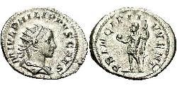 1 Антониниан Римская империя (27BC-395) Серебро Филипп II (237-249)
